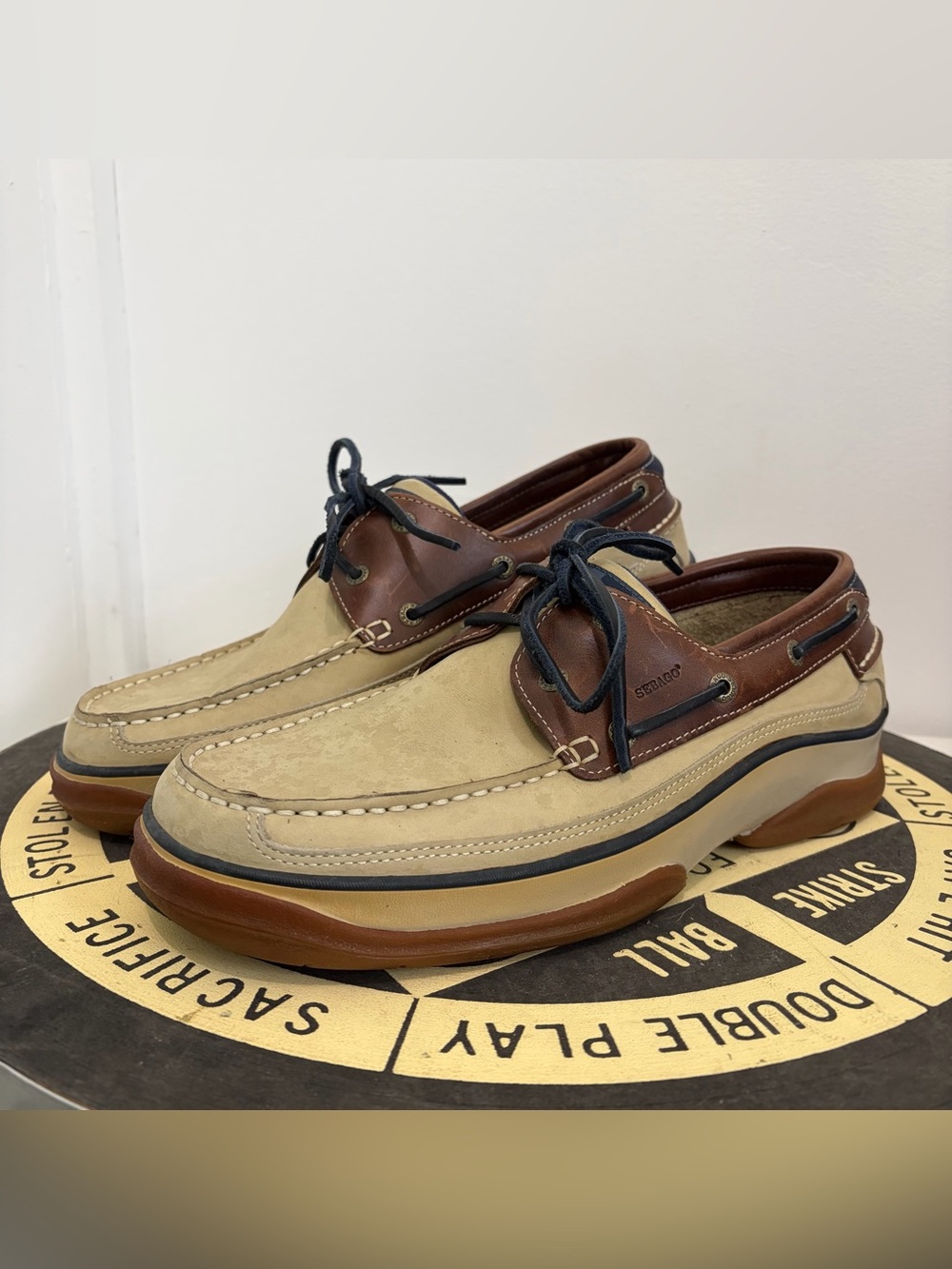 Sebago Docksides Men's Size 11 M Two Tone Nubuck Leather Boat Shoes Nautical